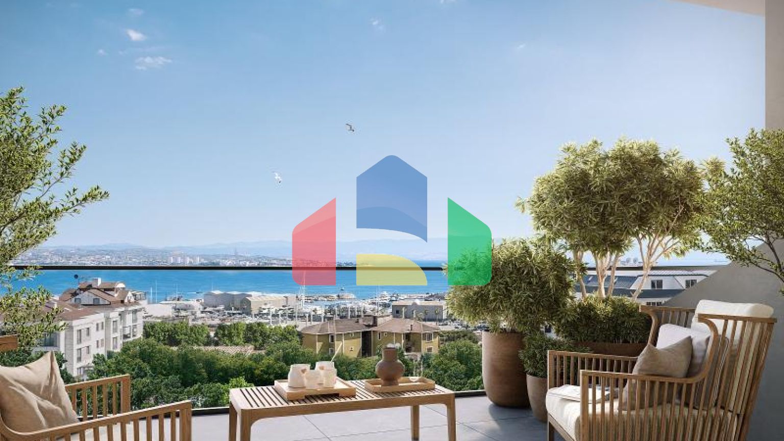 Квартира 2+1 с видом на море в Стамбуле