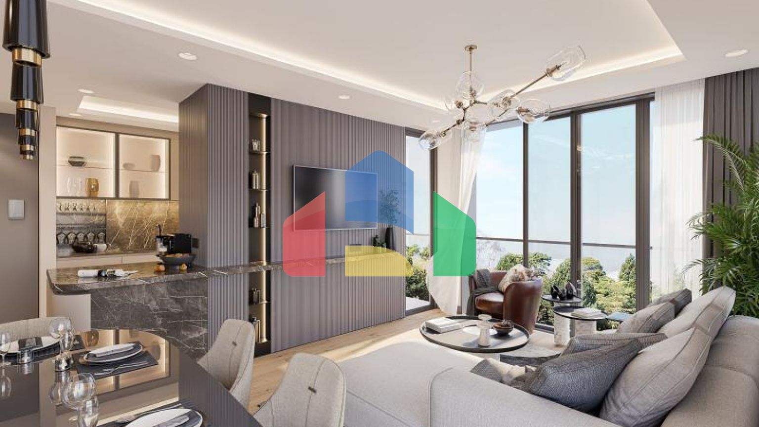 Квартира 2+1 с видом на море в Стамбуле