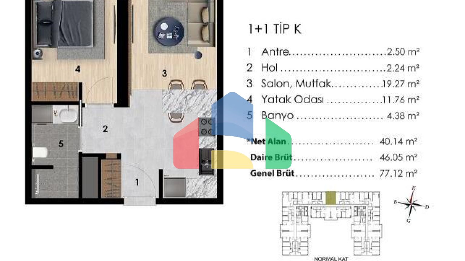 Квартира 2+1 с видом на море в Стамбуле