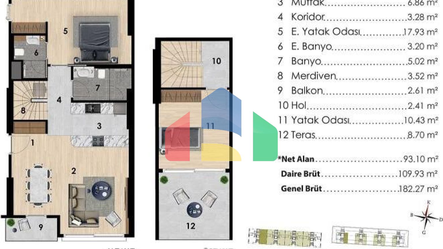 Квартира 2+1 с видом на море в Стамбуле
