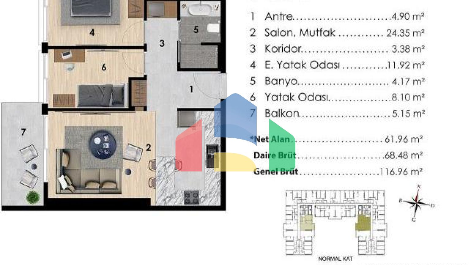 Квартира 2+1 с видом на море в Стамбуле