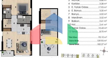 Квартира 2+1 с видом на море в Стамбуле