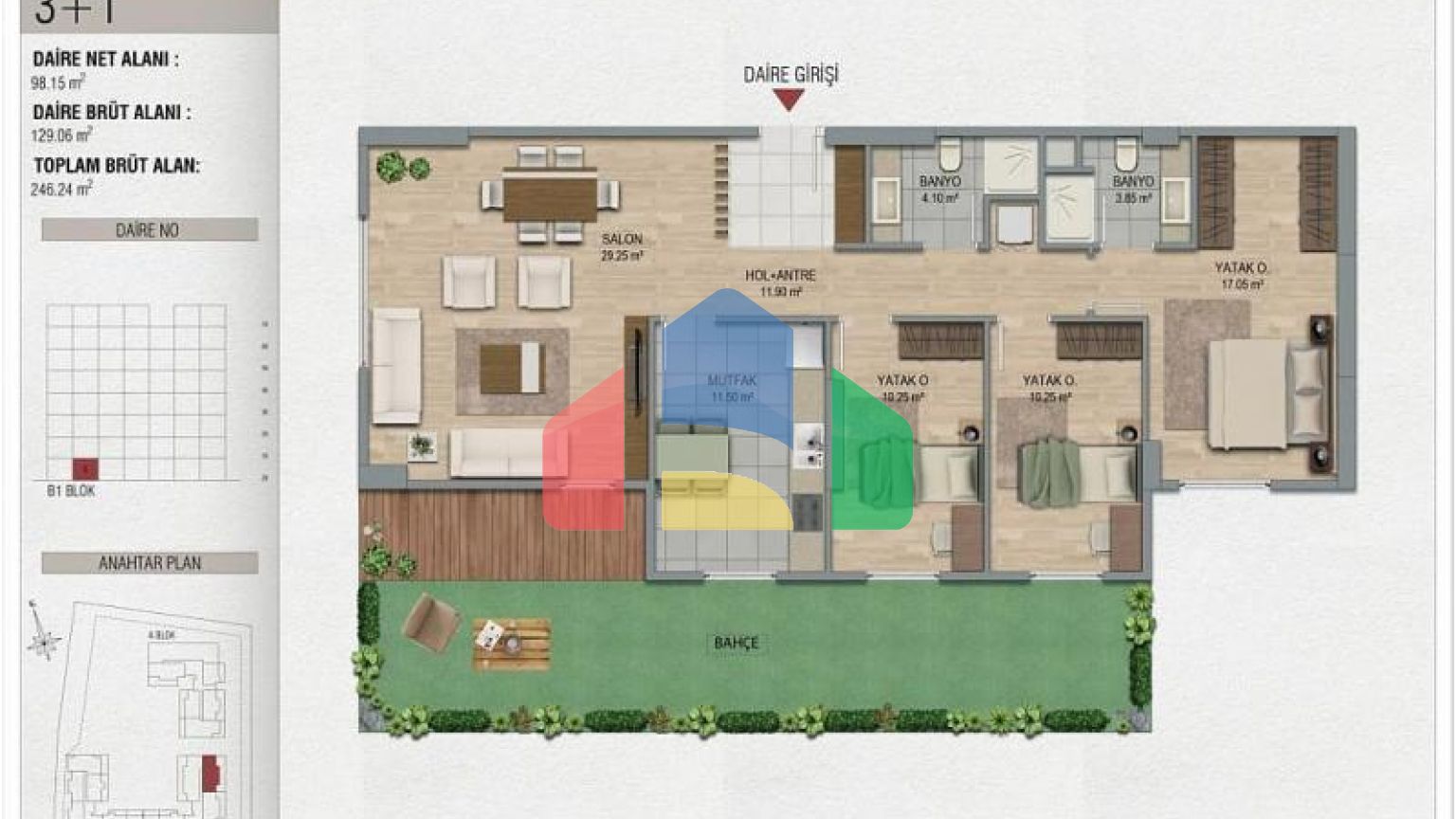 Квартира 3+1 с видом на море в Стамбуле