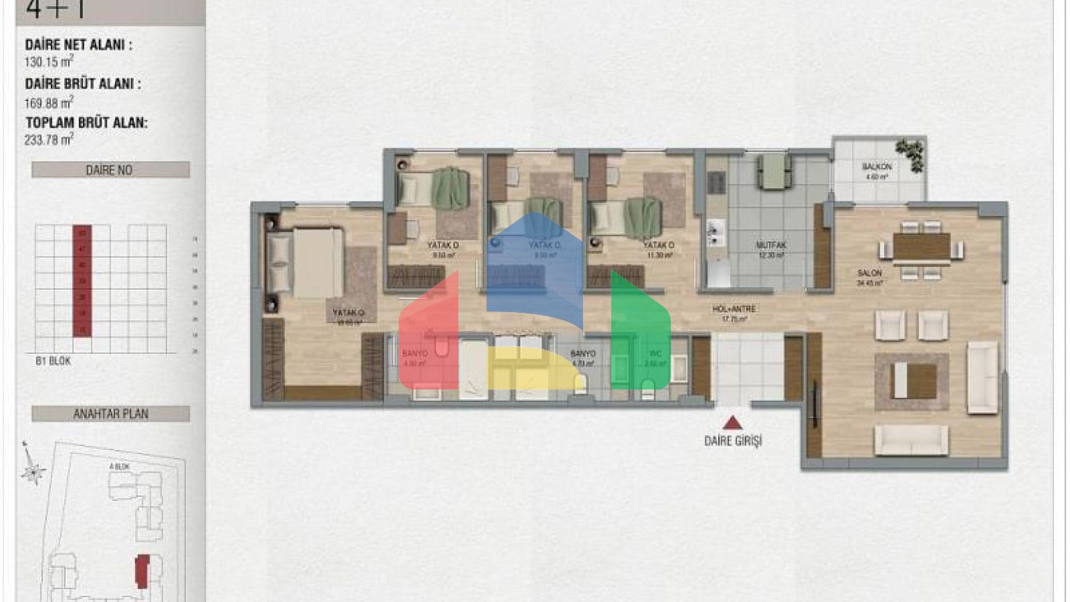 Квартира 3+1 с видом на море в Стамбуле