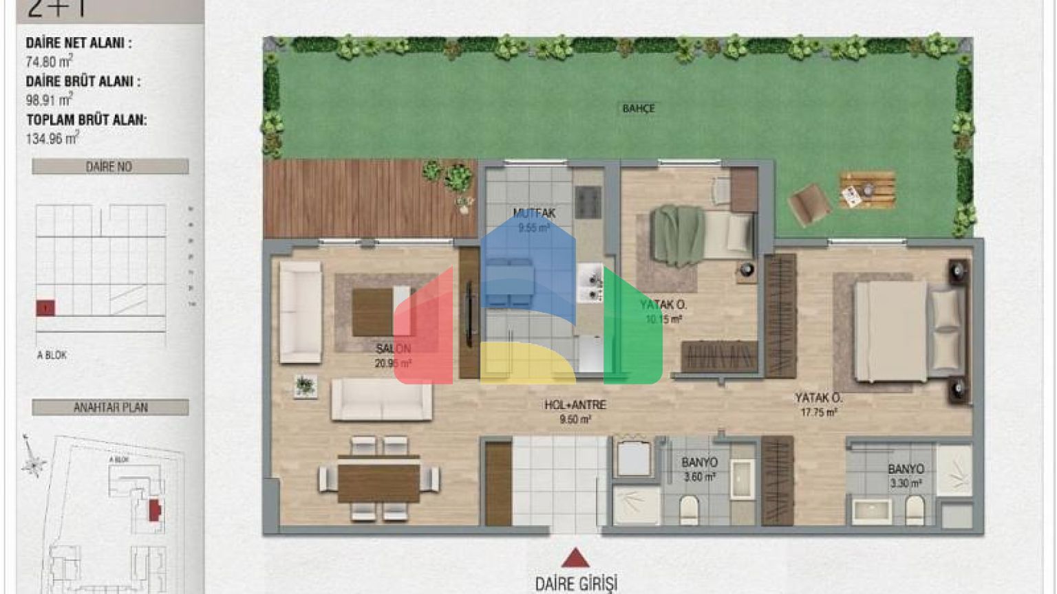 Квартира 3+1 с видом на море в Стамбуле