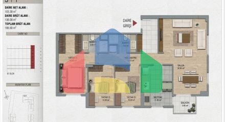 Квартира 3+1 с видом на море в Стамбуле