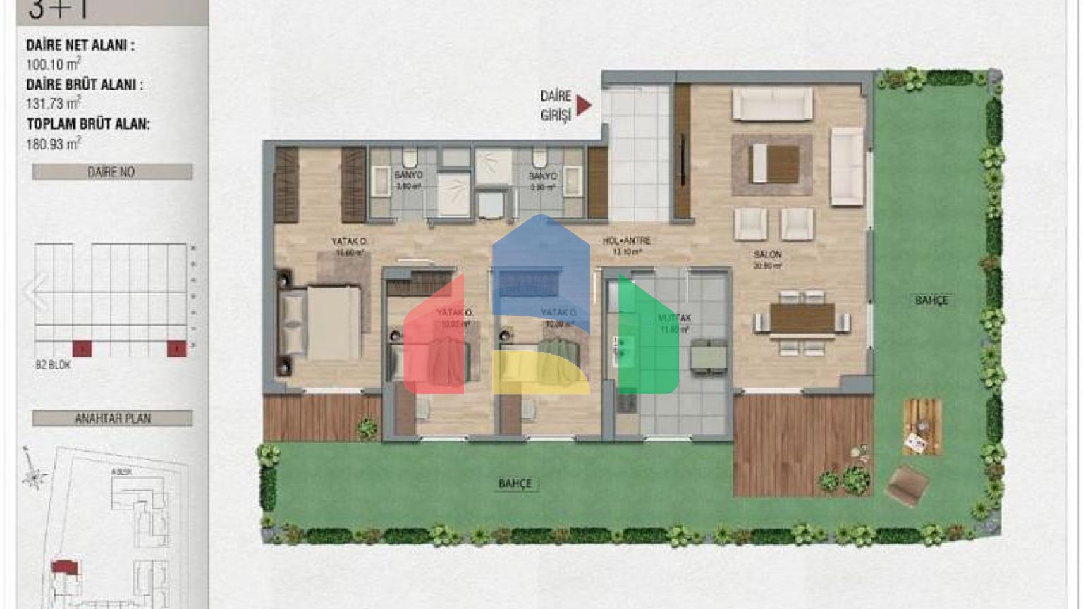 Квартира 2+1 с видом на море в Стамбуле