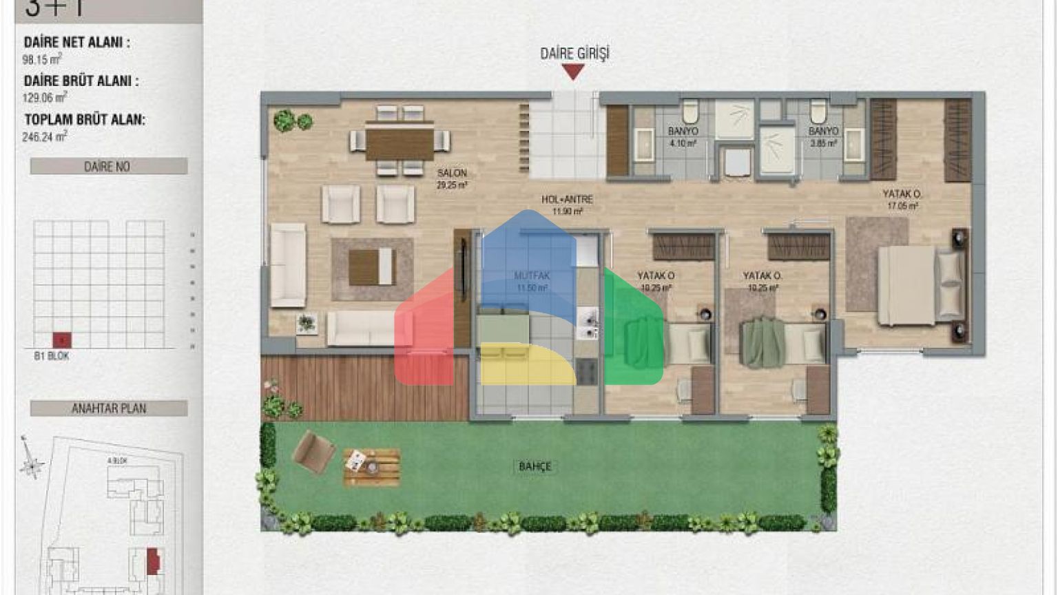 Квартира 2+1 с видом на море в Стамбуле
