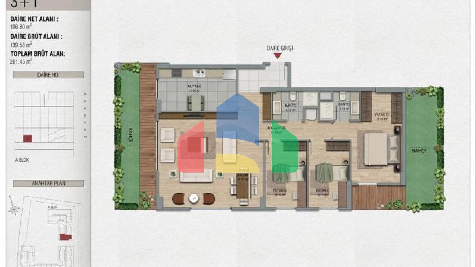 Квартира 2+1 с видом на море в Стамбуле