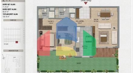 Квартира 2+1 с видом на море в Стамбуле