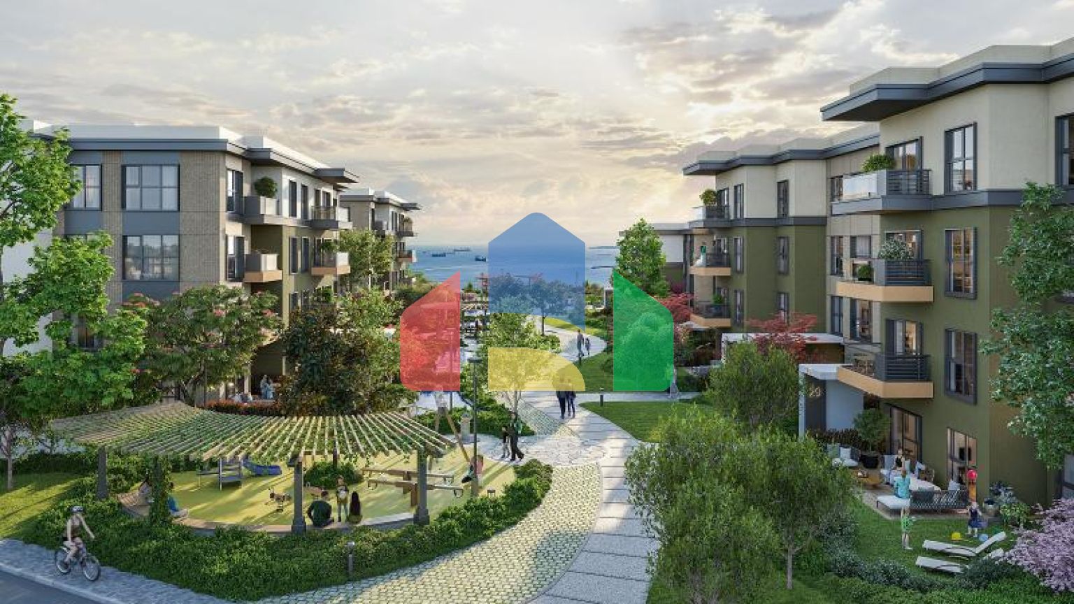 Квартира 3+1 с видом на море в Стамбуле