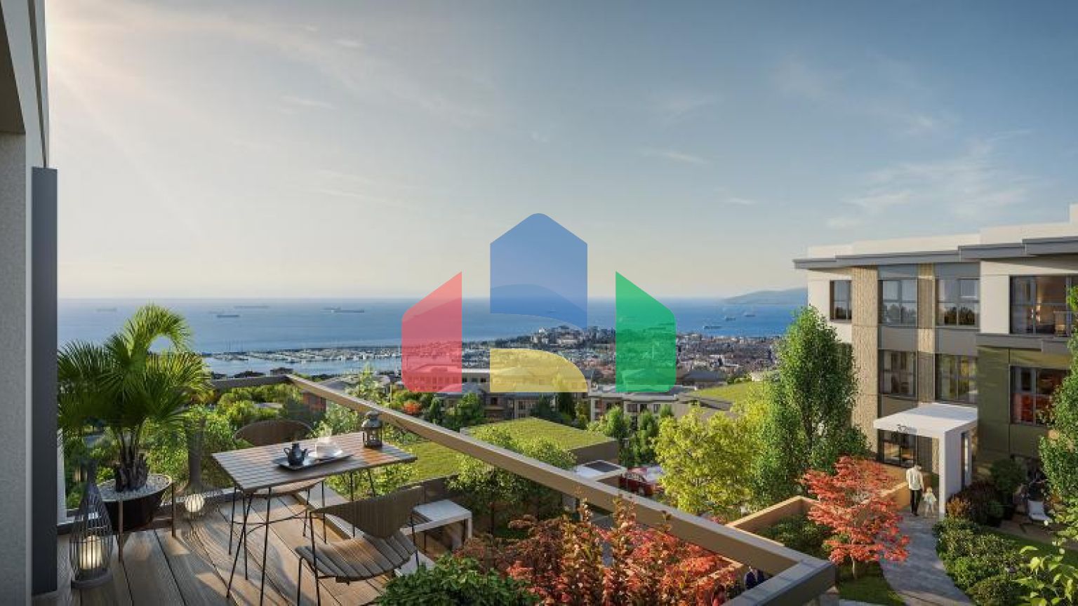 Квартира 3+1 с видом на море в Стамбуле