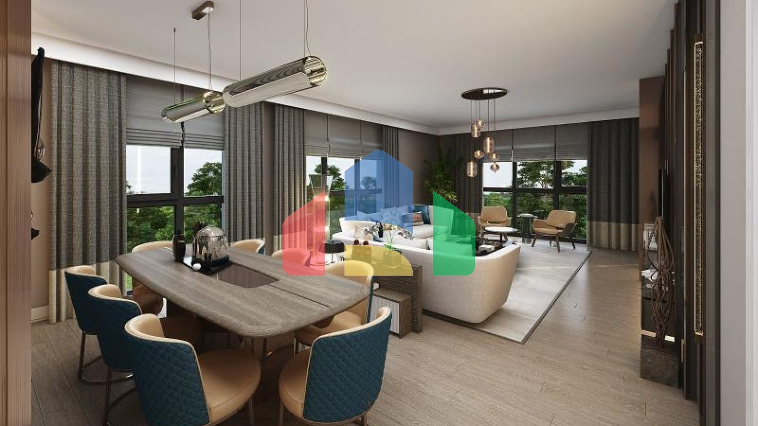 Квартира 3+1 с видом на море в Стамбуле