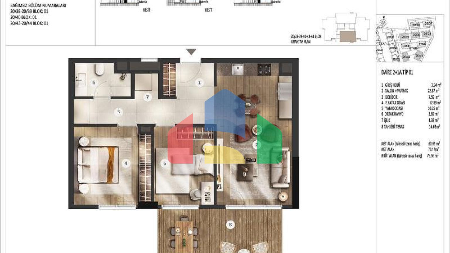 Квартира 3+1 с видом на море в Стамбуле