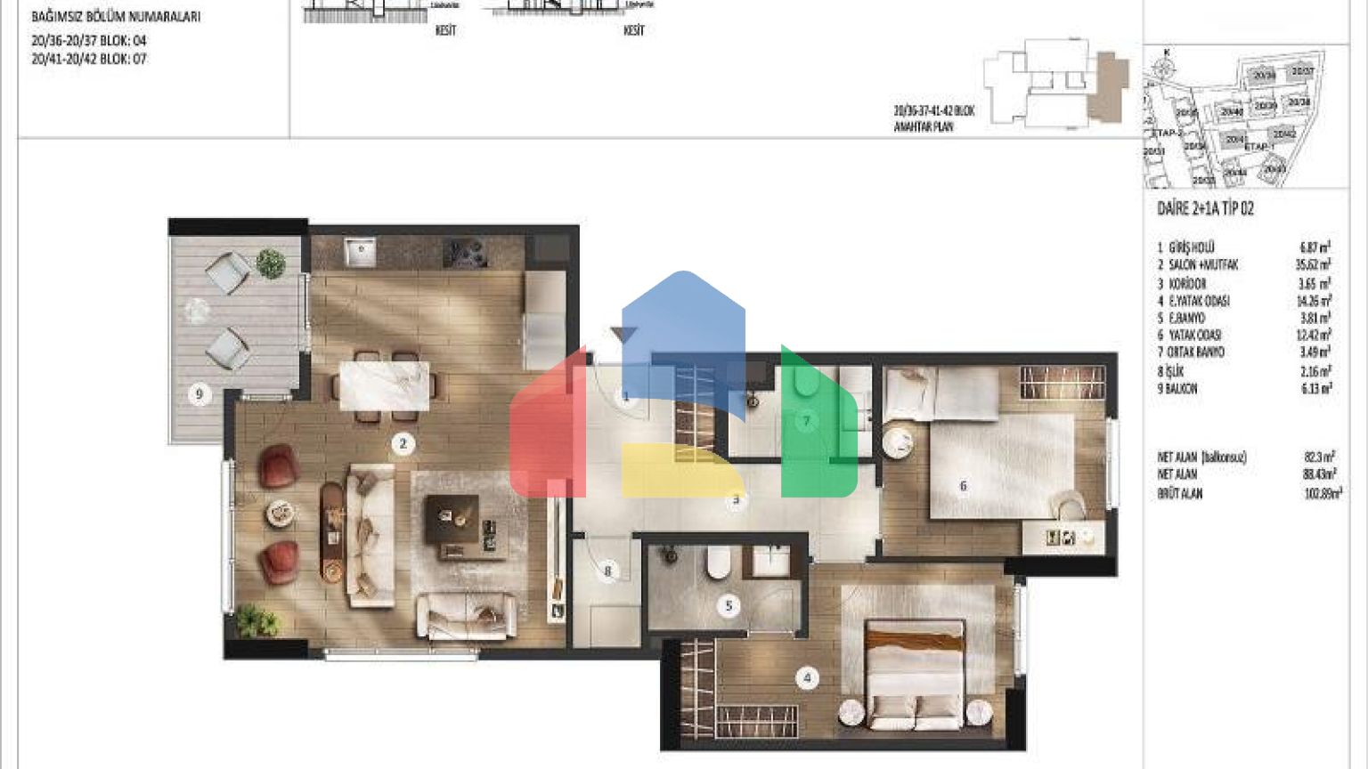 Квартира 3+1 с видом на море в Стамбуле