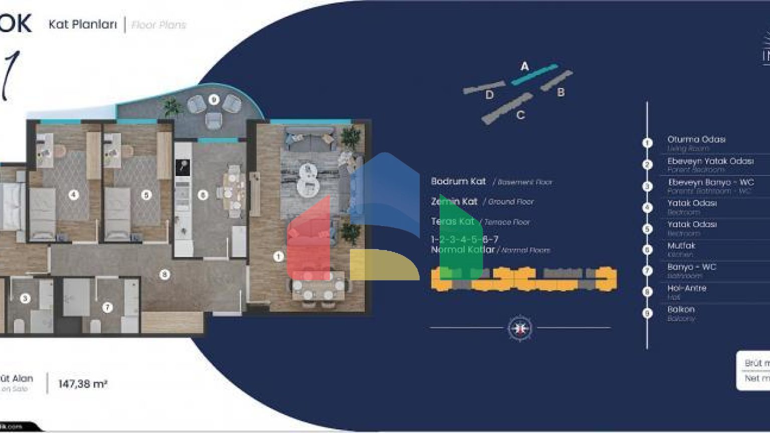 Квартира 1+1 в Стамбуле