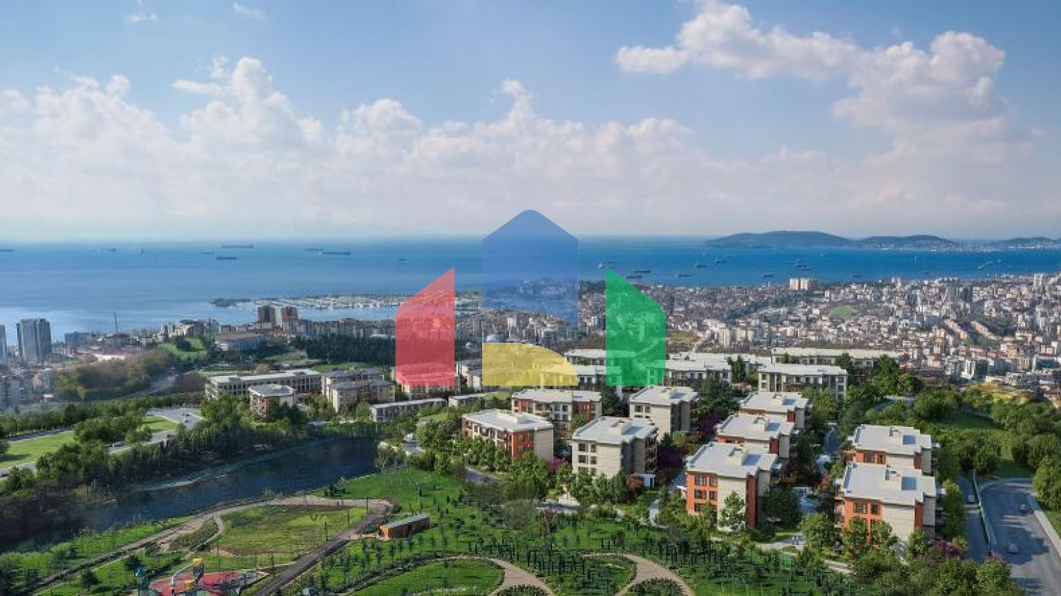 Квартира 2+1 с видом на море в Стамбуле