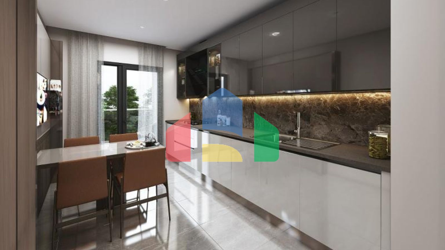 Квартира 2+1 с видом на море в Стамбуле