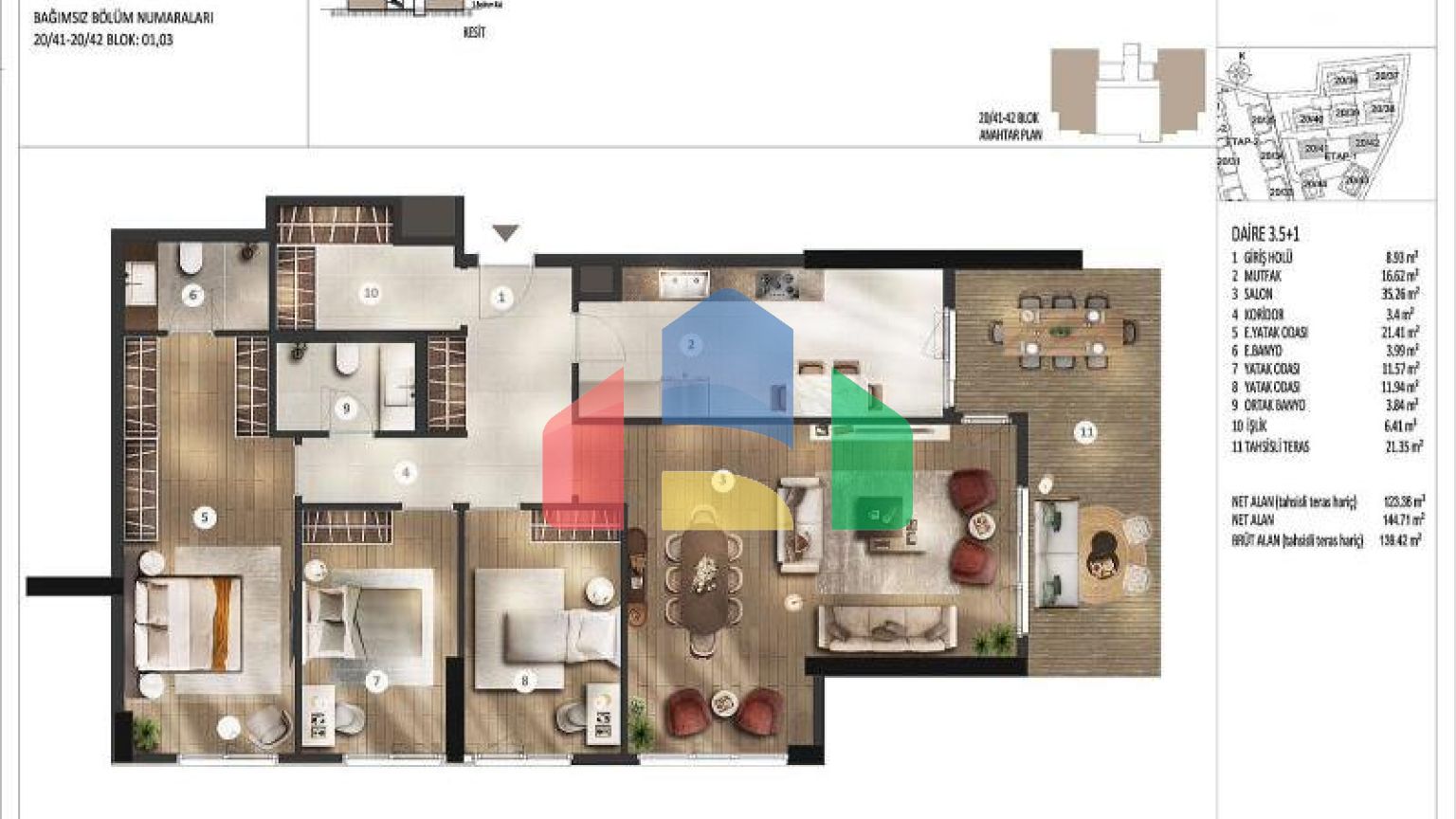 Квартира 2+1 с видом на море в Стамбуле