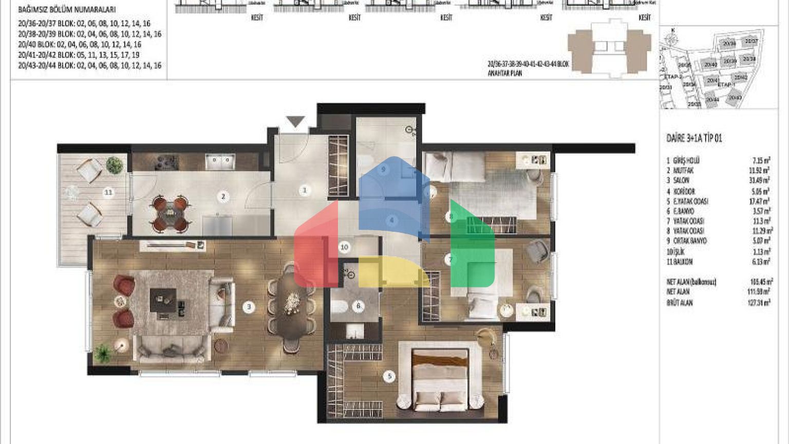Квартира 2+1 с видом на море в Стамбуле