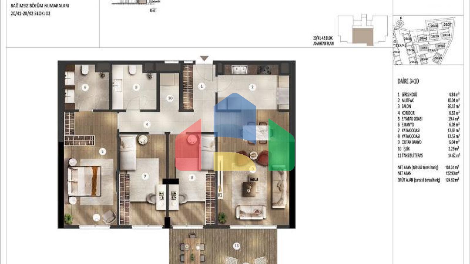 Квартира 2+1 с видом на море в Стамбуле