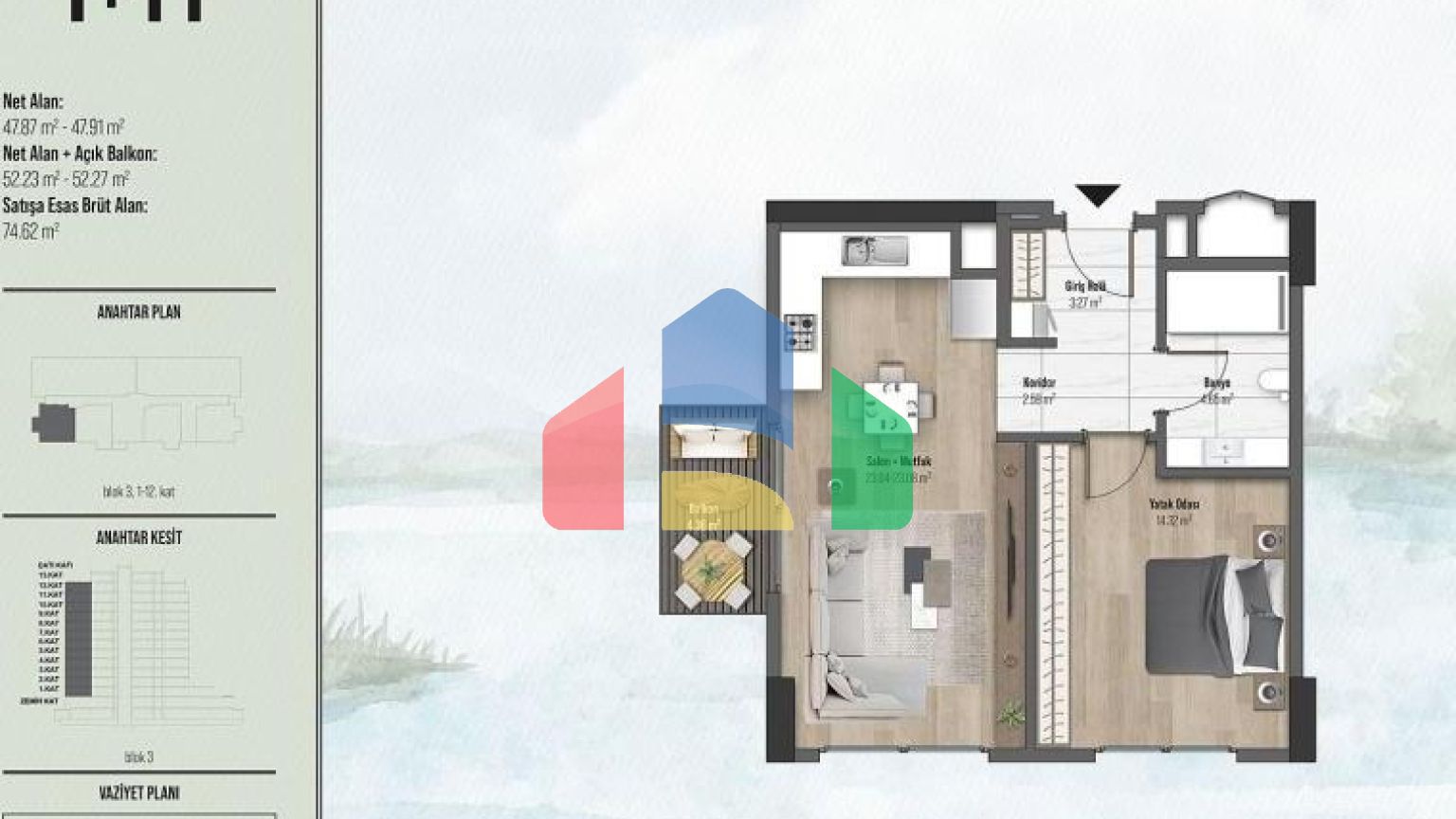 Квартира 1+1 в Стамбуле