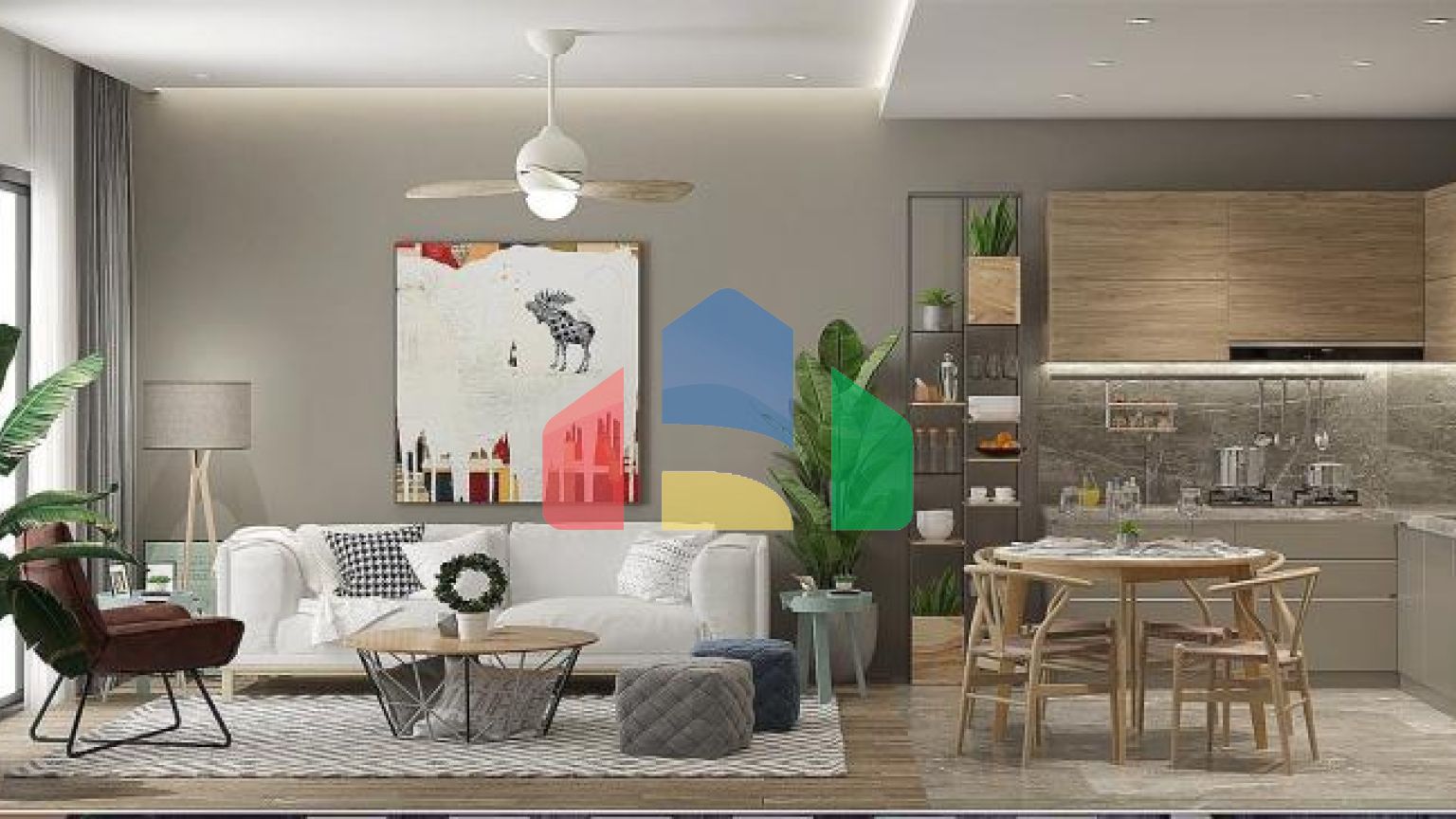 Квартира 1+1 с видом на море в Стамбуле