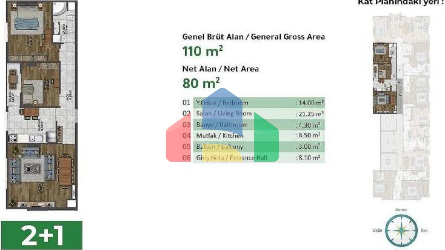 Квартира 1+1 с видом на море в Стамбуле
