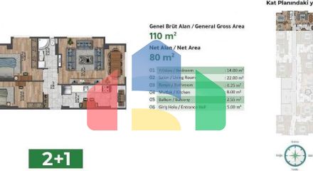 Квартира 1+1 с видом на море в Стамбуле Квартира 1+1 с видом на море в Стамбуле