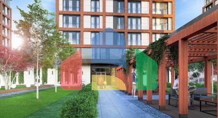 Квартира 1+1 с видом на море в Стамбуле