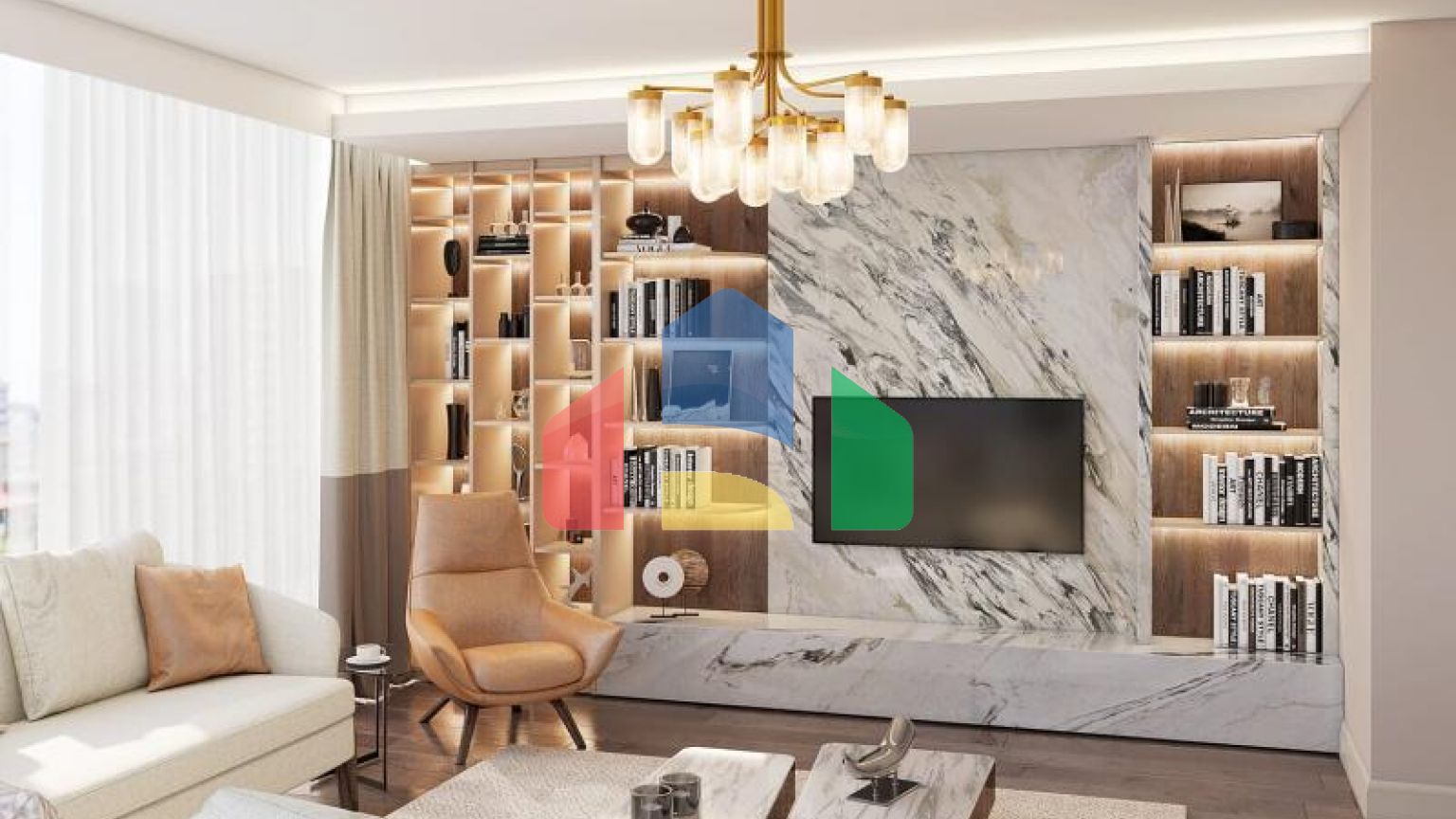 Квартира 1+1 с видом на море в Стамбуле