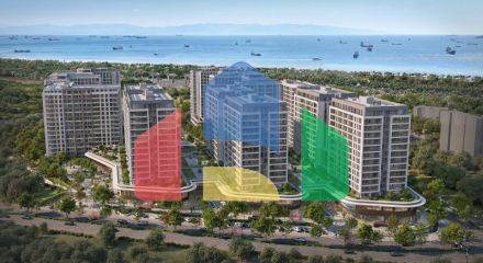 Квартира 1+1 с видом на море в Стамбуле