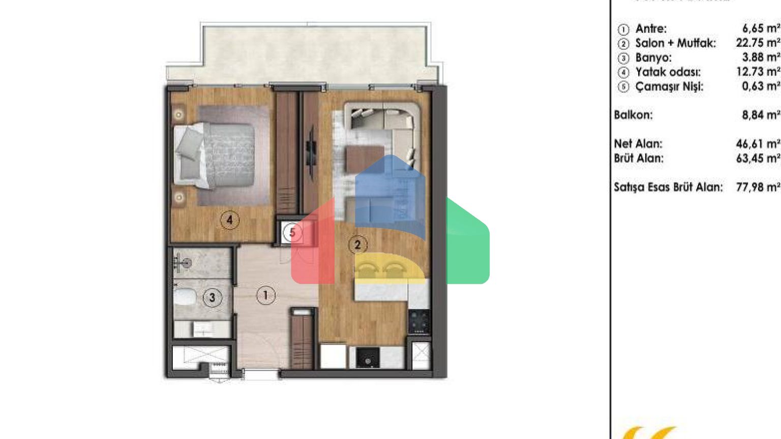 Квартира 2+1 в Стамбуле