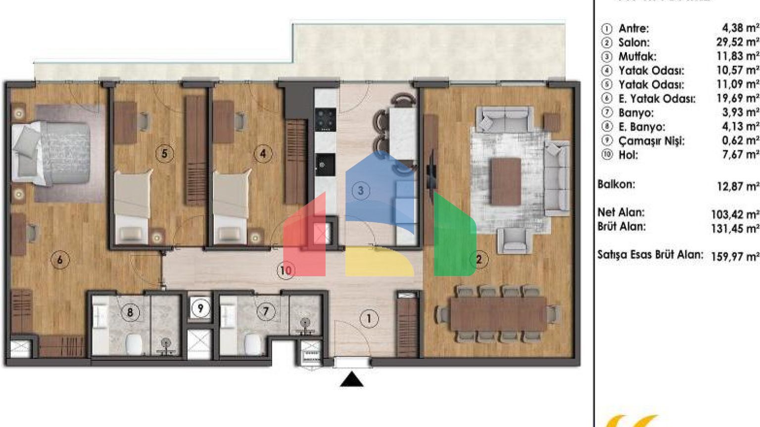 Квартира 2+1 в Стамбуле