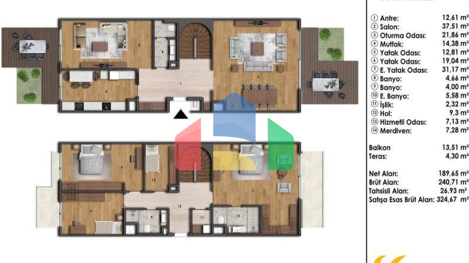 Дюплекс 4+1 в Стамбуле
