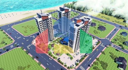 Инвестиционный проект на стадии строительства в Мерсине в 500 м от моря