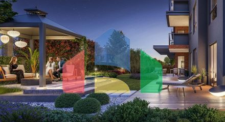 Проект в який входять приватні тераси з садом