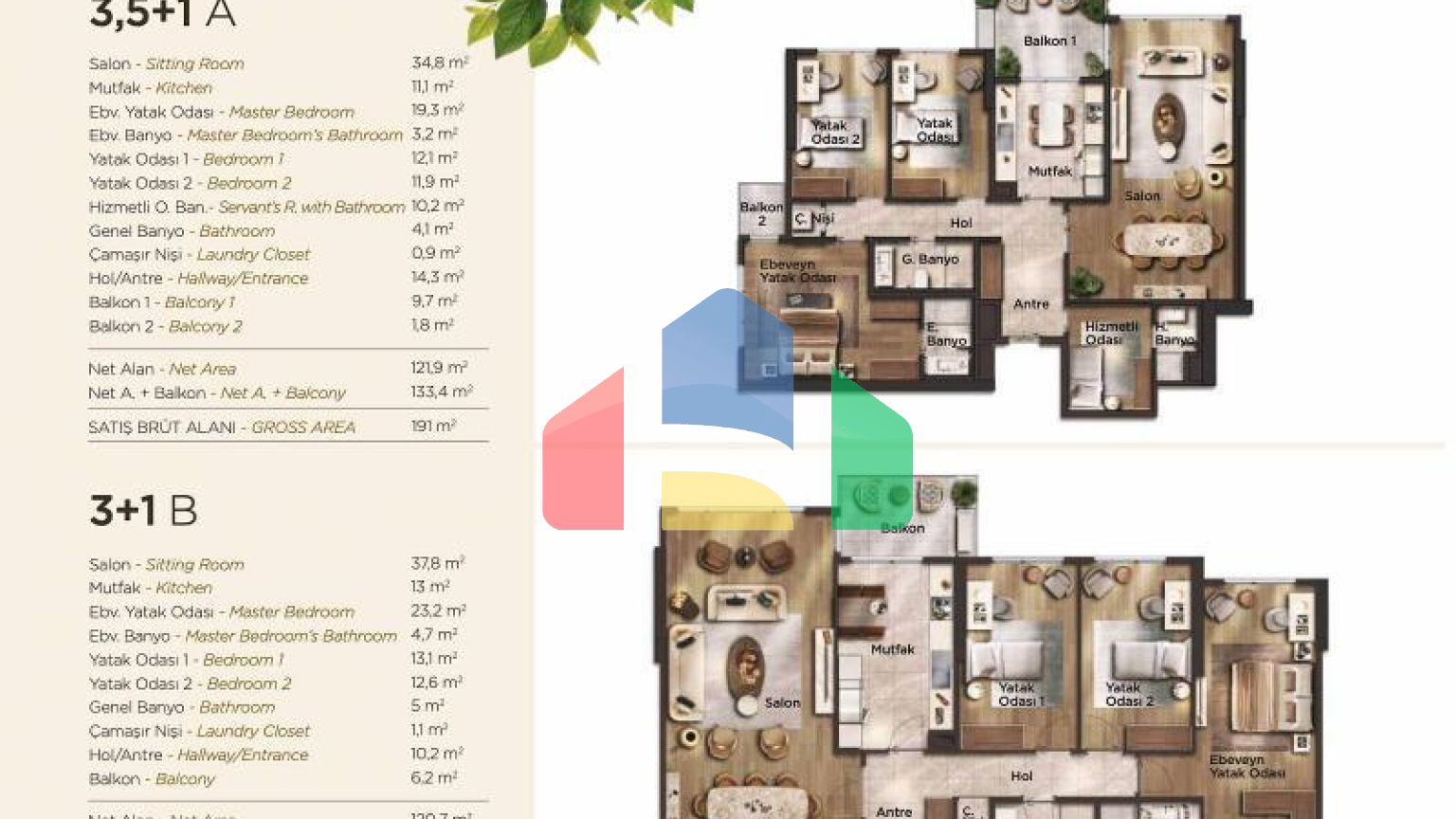 Дюплекс 3 + 1 в Стамбулі