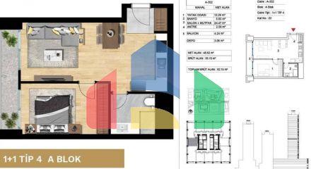Квартира 1+1 с видом на море в Стамбуле