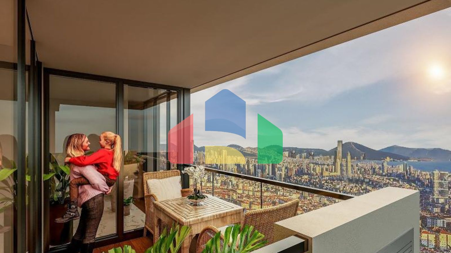 Квартира 3+1 с видом на море в Стамбуле