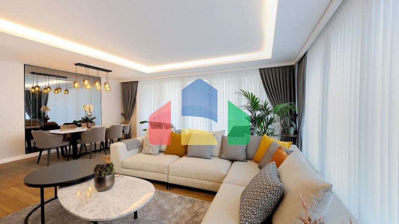 Квартира 4+1 с видом на море в Стамбуле