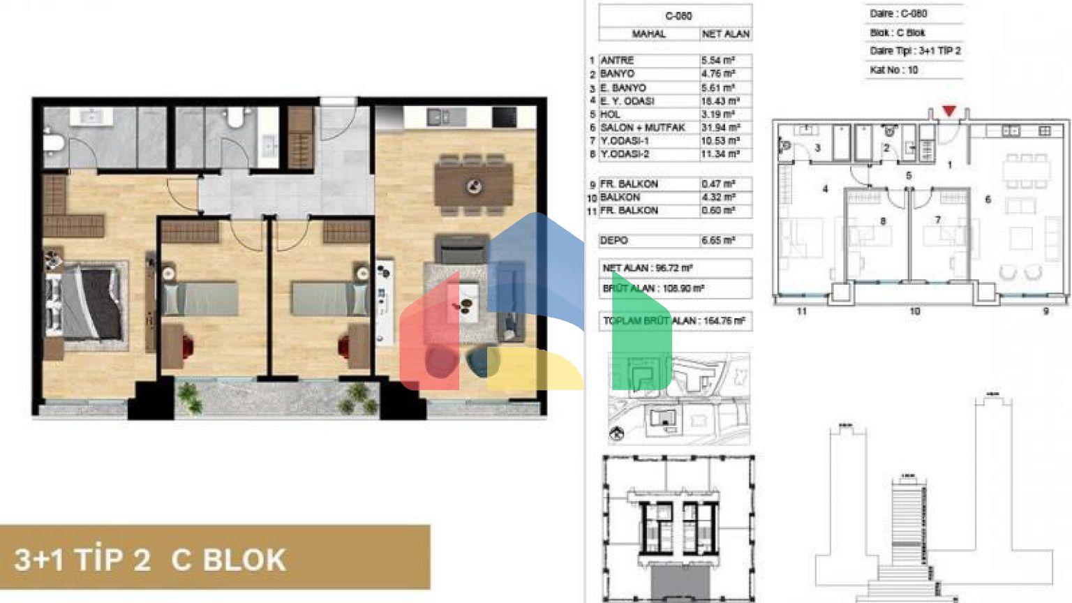 Квартира 4+1 с видом на море в Стамбуле