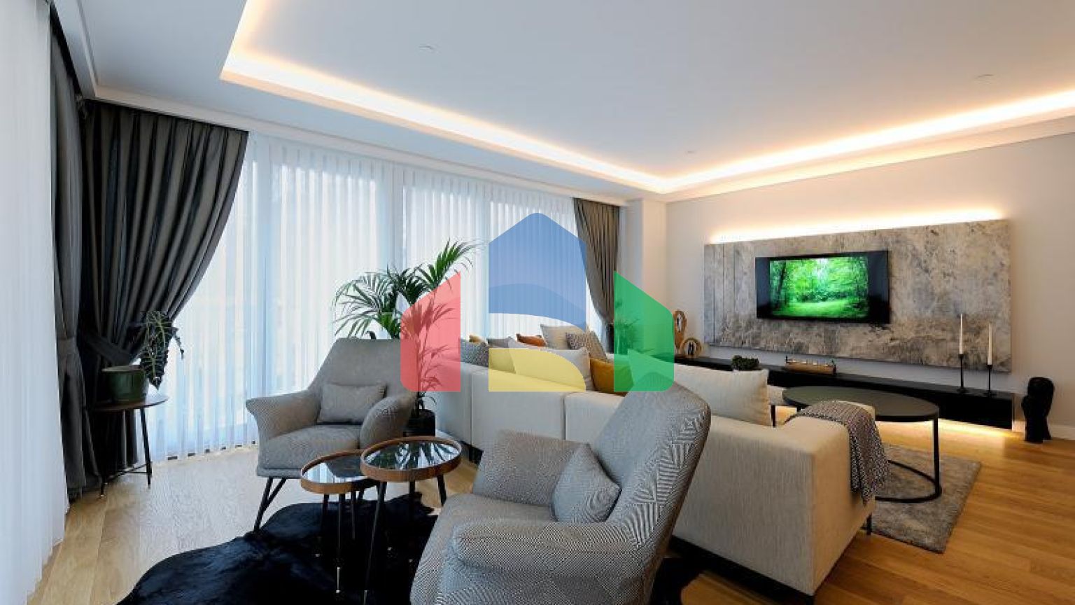 Квартира 3+1 с видом на море в Стамбуле