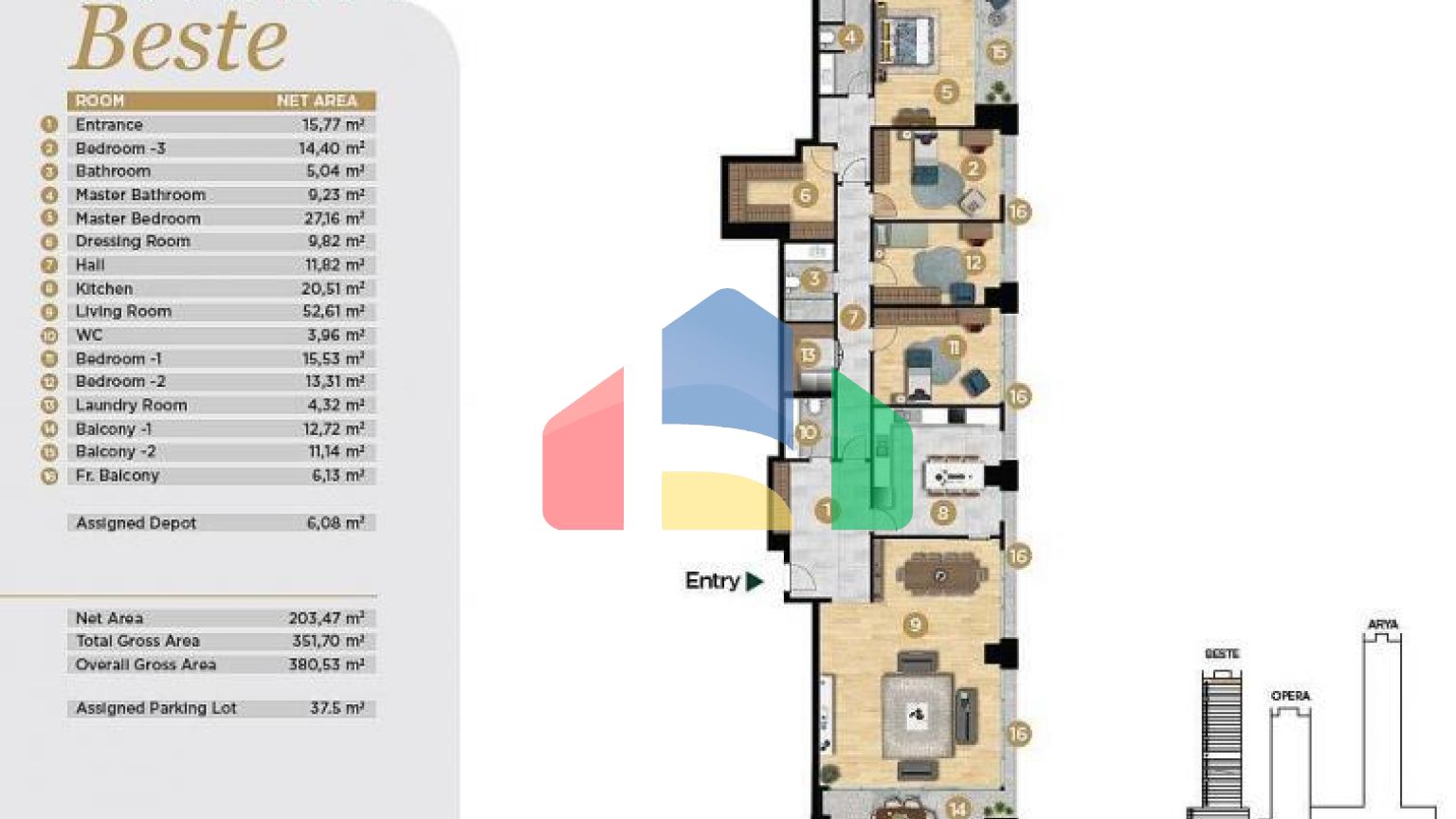 Квартира 3+1 с видом на море в Стамбуле