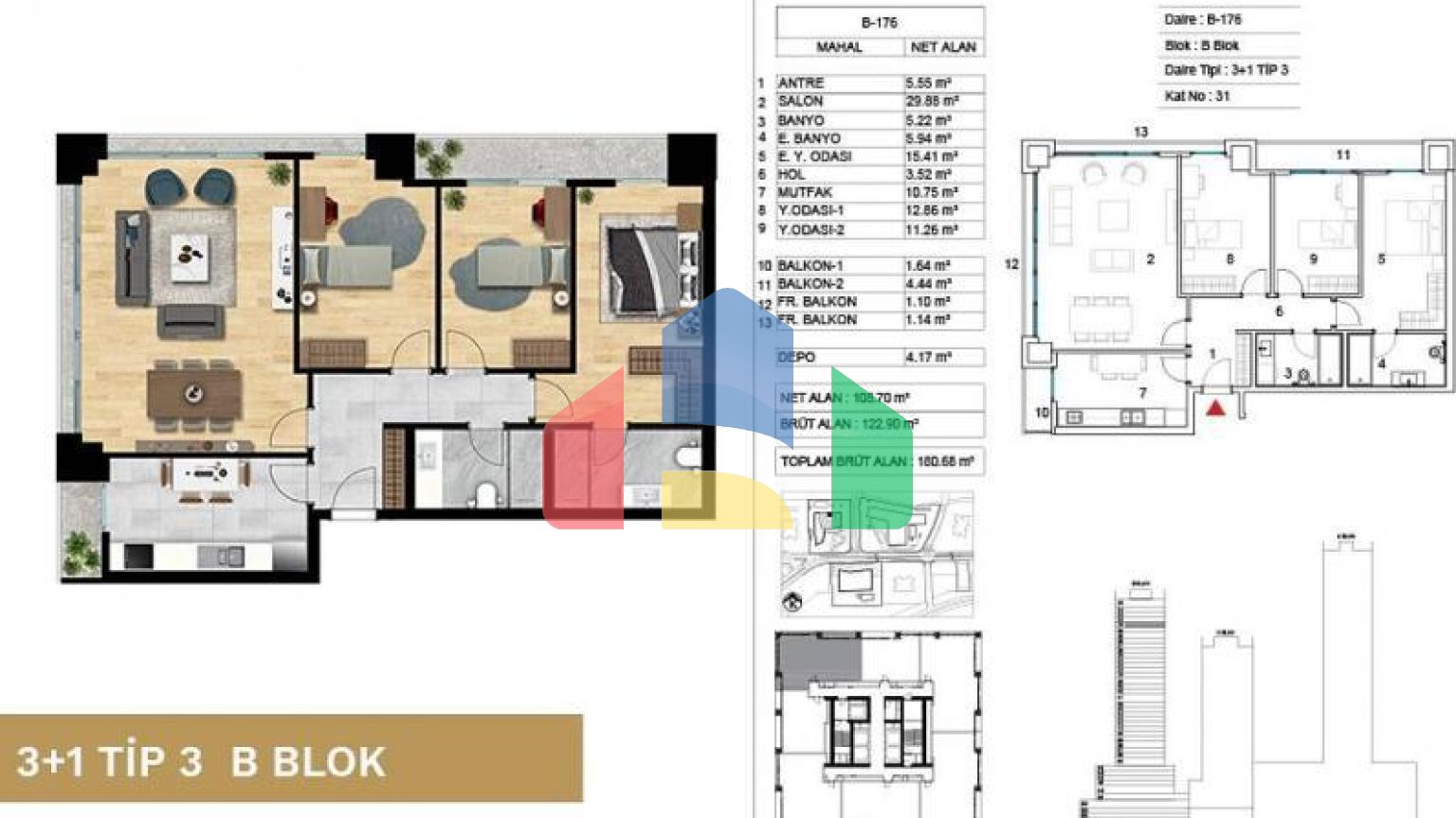 Квартира 3+1 с видом на море в Стамбуле