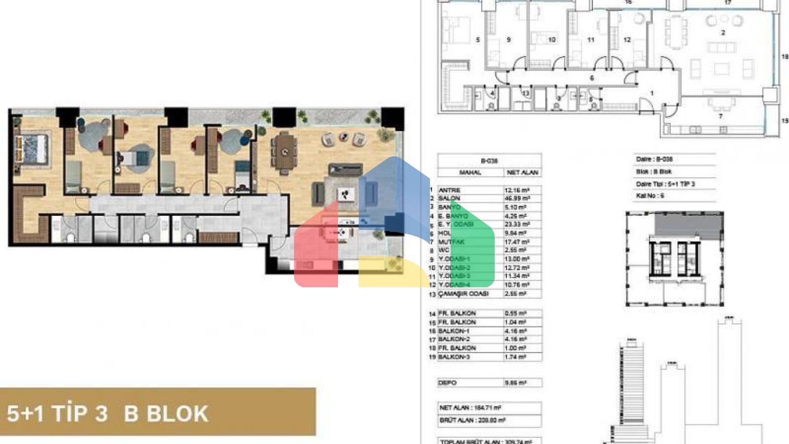 Квартира 2+1 с видом на море в Стамбуле