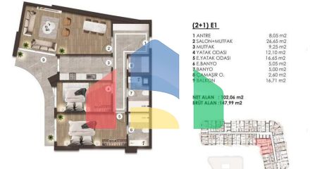 Квартира 4+1 в Стамбуле