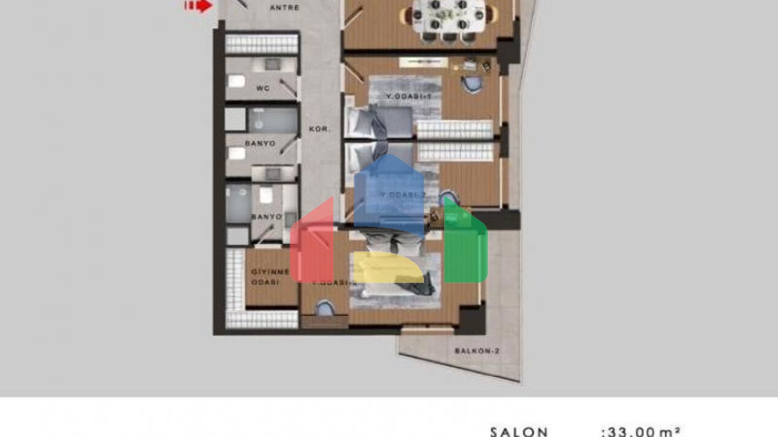 Квартира 3+1 с видом на море в Стамбуле