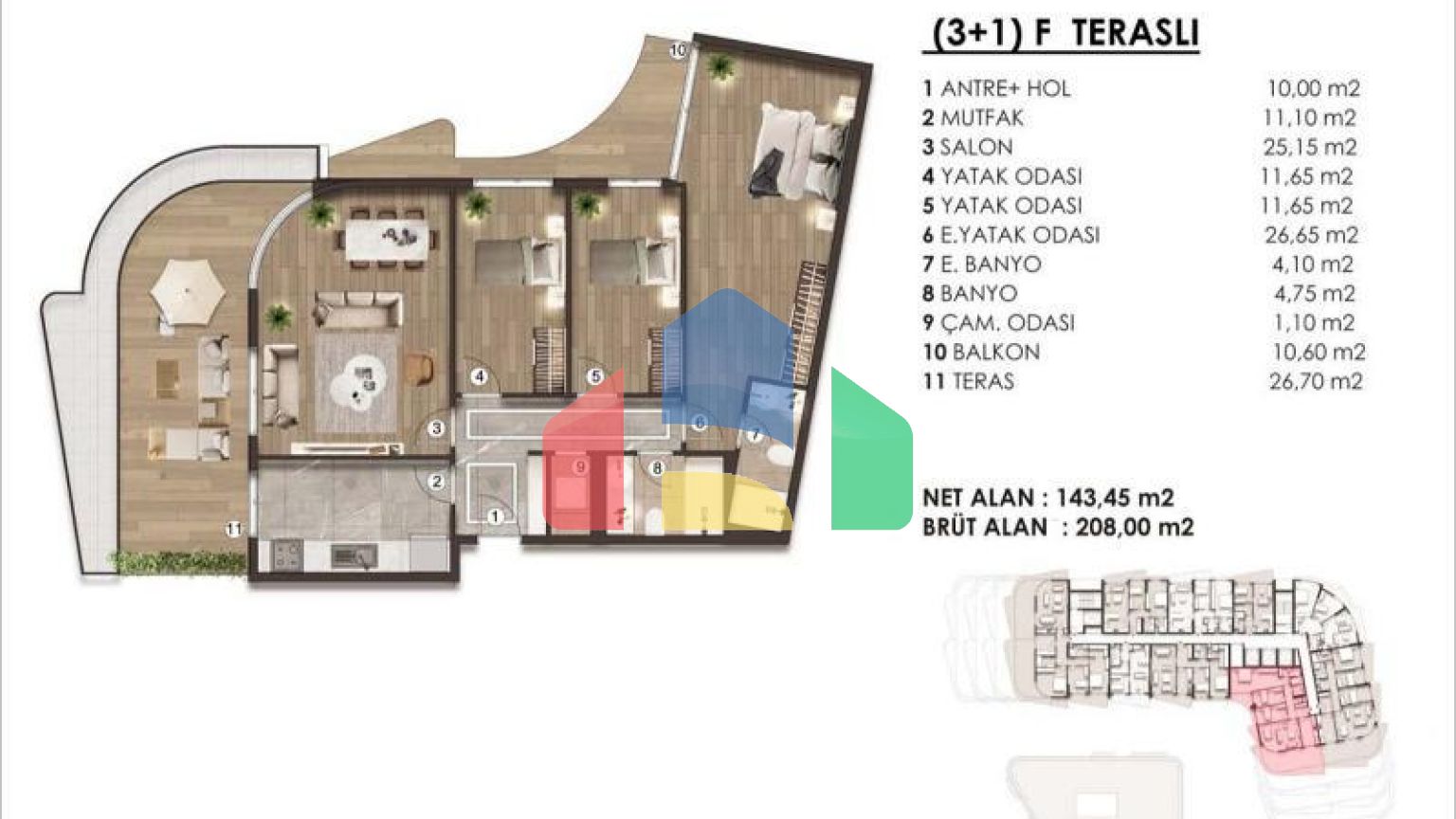 Квартира 1+1 в Стамбуле