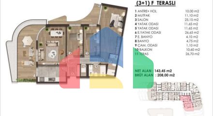 Квартира 1+1 в Стамбуле